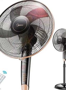 美的电风扇FS40-13GR家用老式落地扇16寸遥控黑色三档风速