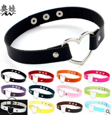 Полиуретановый аксессуар в виде сердечка, чокер, ожерелье, европейский стиль, в стиле панк