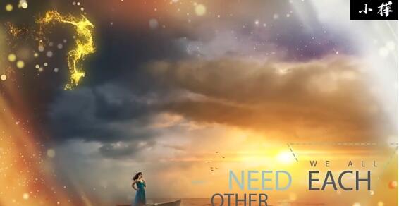 金色光晕粒子温馨回忆家庭婚礼照片展示情侣旅行表白相册AE模板