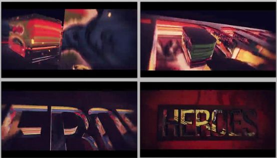 模拟漫威超级英雄电影三维立体背景翻页揭示标志logo演绎AE模板