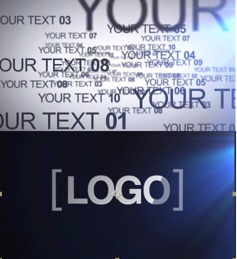 简洁词语词组屏幕飞行中心汇聚揭示logo标题文字片头动画ae模板