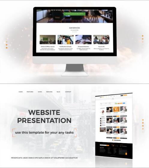 现代简洁电脑手机屏幕app网站网页界面展示介绍宣传片头ae模板