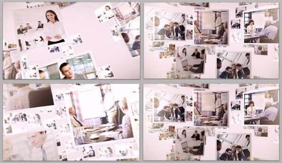 大气商务风立体纵深空间三维感企业宣传照片墙汇聚logo标题AE模板