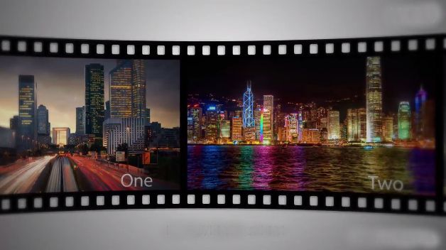 精致怀旧家庭老照片回忆仿电影胶片幻灯片循环图片展示片头AE模板