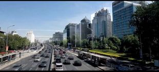 大气商务风未来科技风城市高速发展场景光线粒子特效高清视频