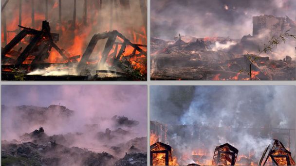 火灾现场火焰燃烧实拍视频火灾消防安全警示相关栏目包装视频素材