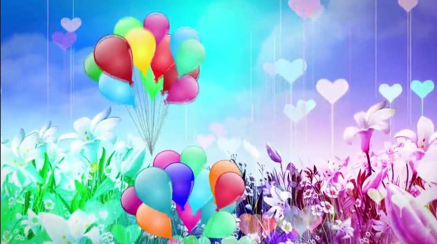 卡通风格六一儿童节文艺汇演气球花海动态LED舞台背景视频素材