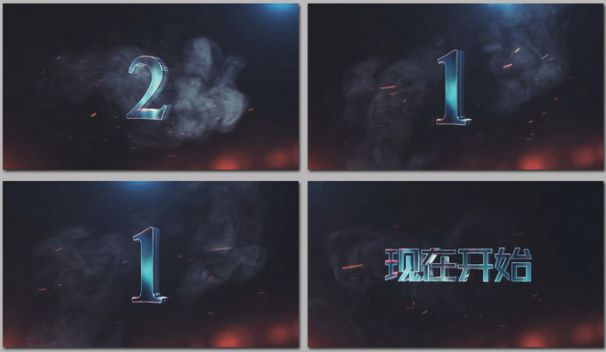 大气仿电影开场旋转空间金属3d立体数字10秒倒计时高清视频ae模板