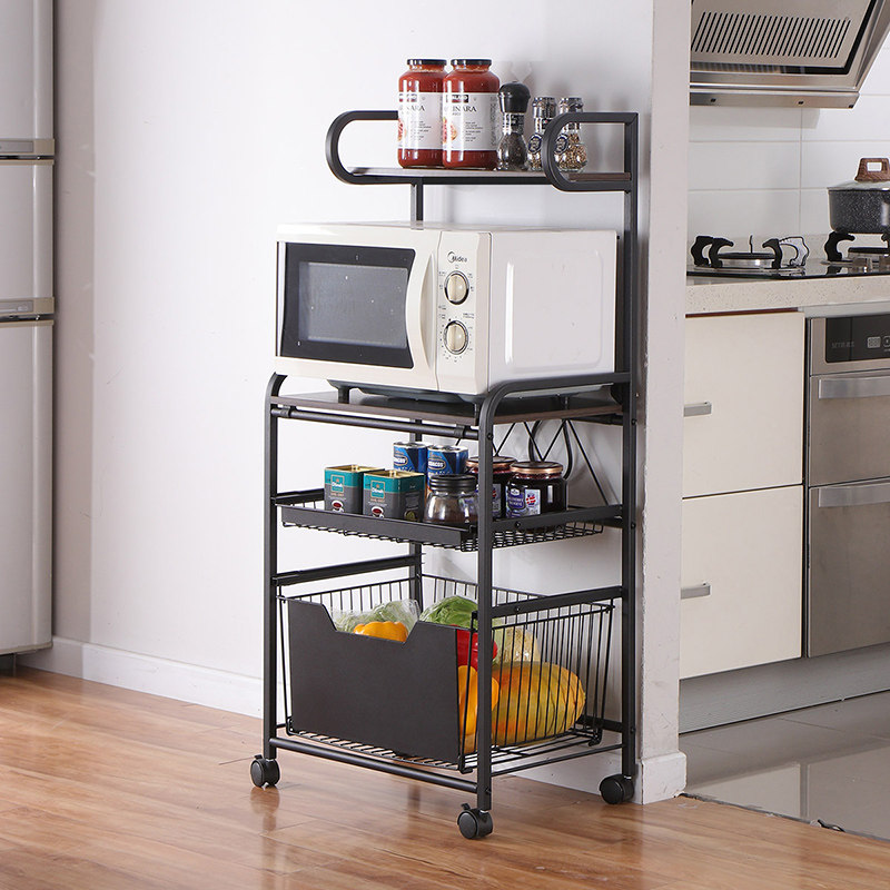 欧润哲小推车微波炉厨房置物架