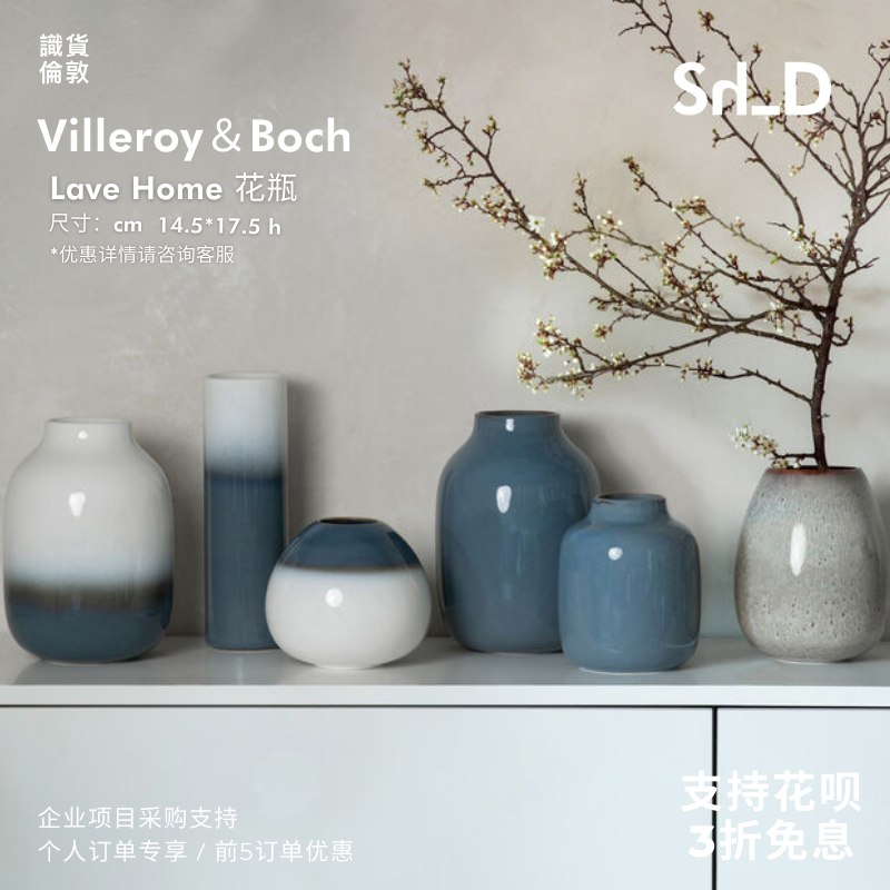 【预上海发】Villeroy＆Boch Lave Home手工炻器花瓶花器摆件