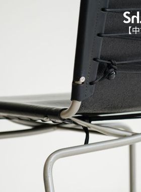 【中古现货】比利时Fabiaan van Severen黑色皮质餐椅简约餐厅