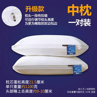 A pair of washable violet pure cotton feather velvet pillows with a core for summer cervical vertebrae protection and sleep aid, suitable for home use in hotels thumbnail 2