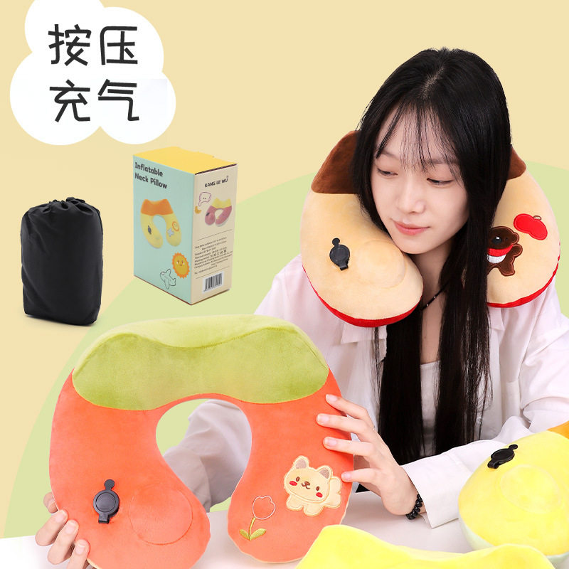 卡通可爱动物治愈u型枕抱枕图片