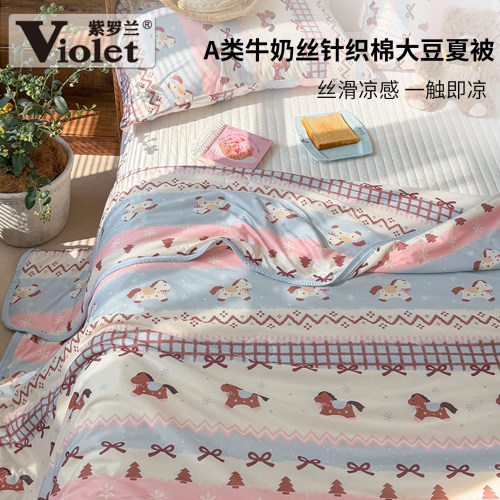 A类卡通小清新印花针织棉夏被