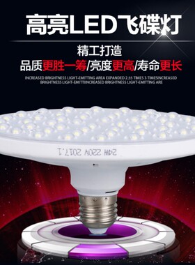 透镜飞碟灯led灯泡e27螺口超亮厂房仓库店铺节能照明白光家用单灯