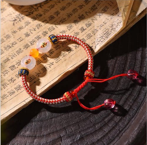 灵机生活馆2026年灵珑靠山三合生肖红绳属蛇猪虎猴男女手绳吉祥物