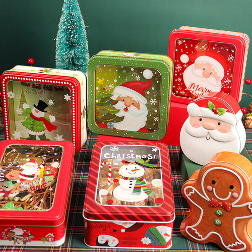 圣诞节零食盒包装盒饼干铁盒