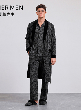 爱慕先生25秋冬甄选高端家居男士含绵长袖睡袍NS44M581