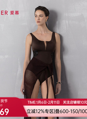 爱慕希腊之约春夏女士带胸垫海边沙滩性感连体泳衣AM68B301