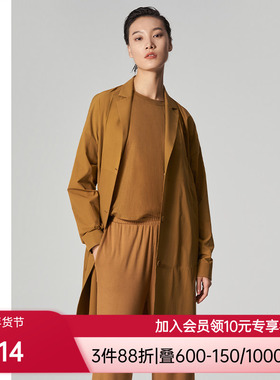 爱慕·CHUANG外穿女多面梭织翻驳领长款上衣外套CA810571