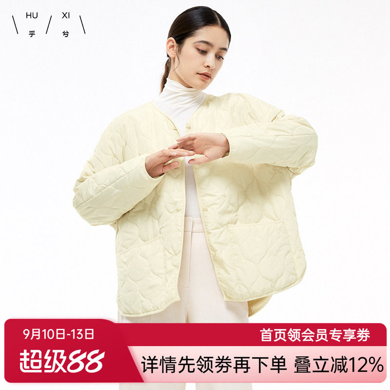乎兮新品秋冬新款保暖圆领短款防风棉衣上衣女士棉服休闲外套夹