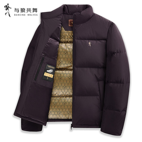 【209G重磅】与狼共舞立领羽绒服男2025冬季新款拒水锁温加厚外套