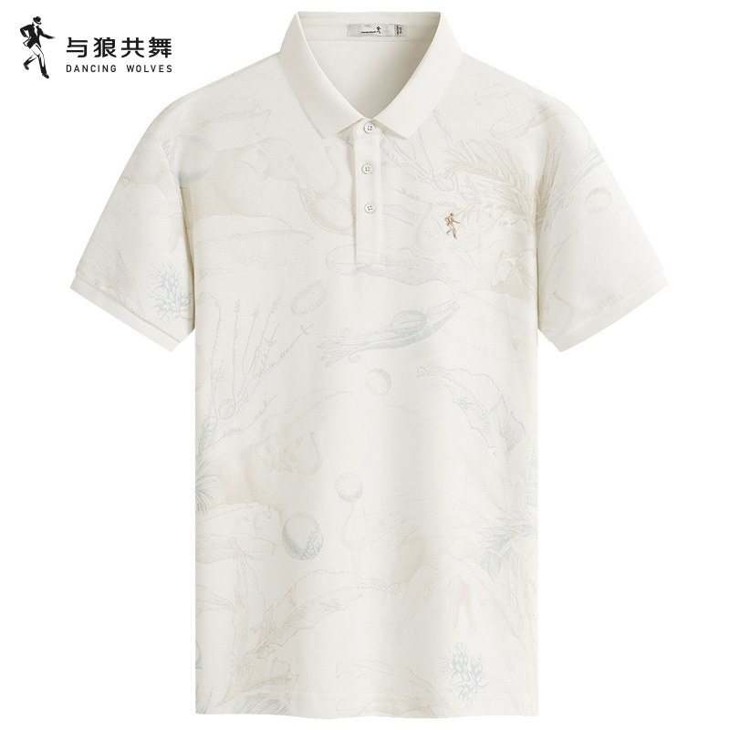 【冰氧吧】與狼共舞翻領(lǐng)短袖T恤男士2025夏季新款涼感抗菌Polo衫