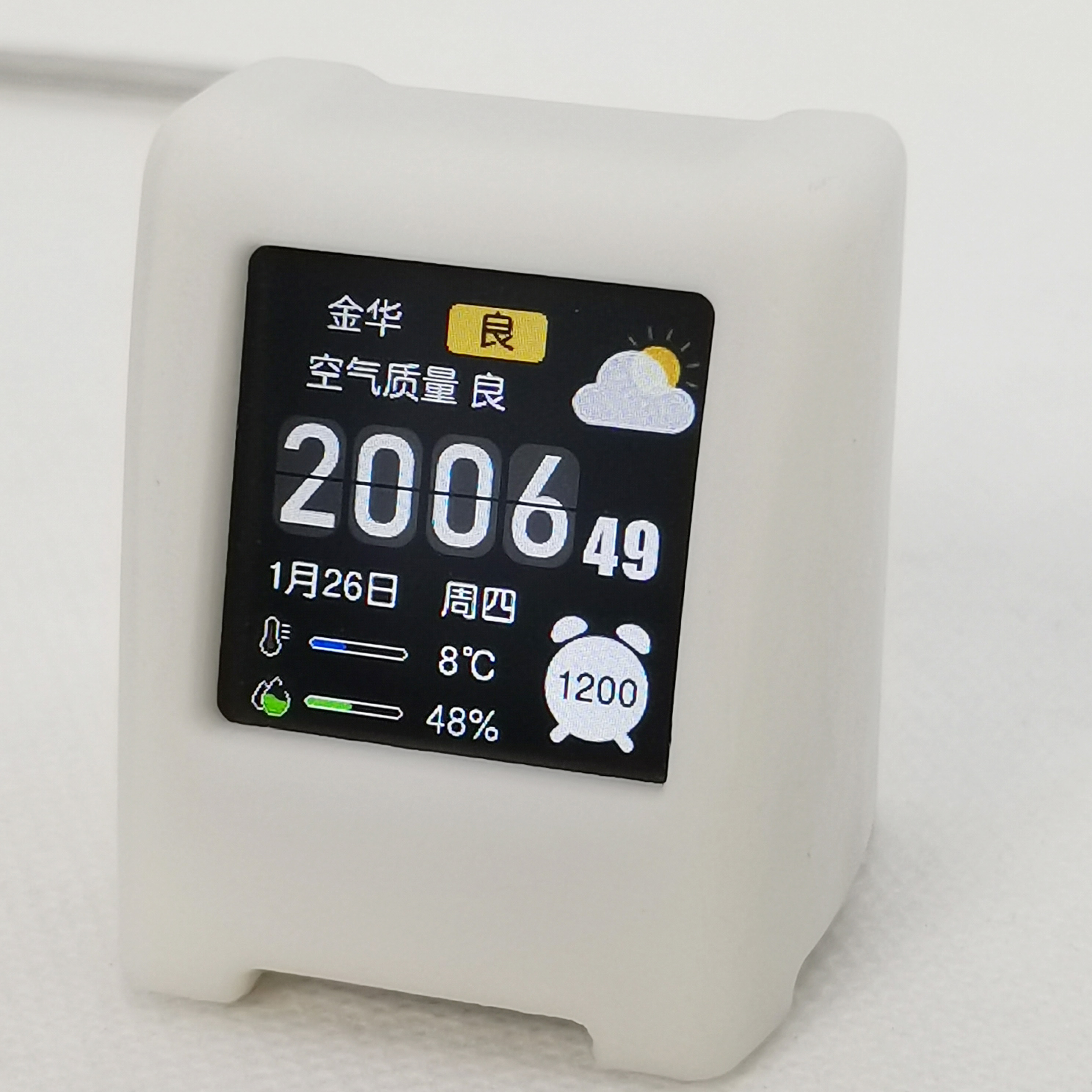 3cm创意手工wifi自动精准对时迷你闹钟版本天气时钟桌搭小邮筒款