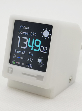 3CM创意手工ESP8266桌搭Englis英文版本h WIFI精准较时天气时钟