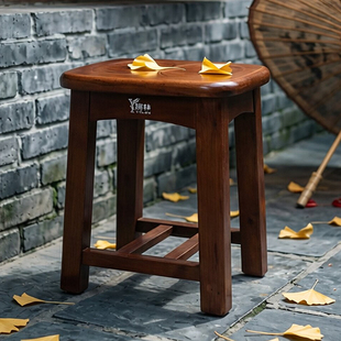加厚老人餐凳结实古筝方凳50cm高凳子60高度耐用 家用实木凳子中式