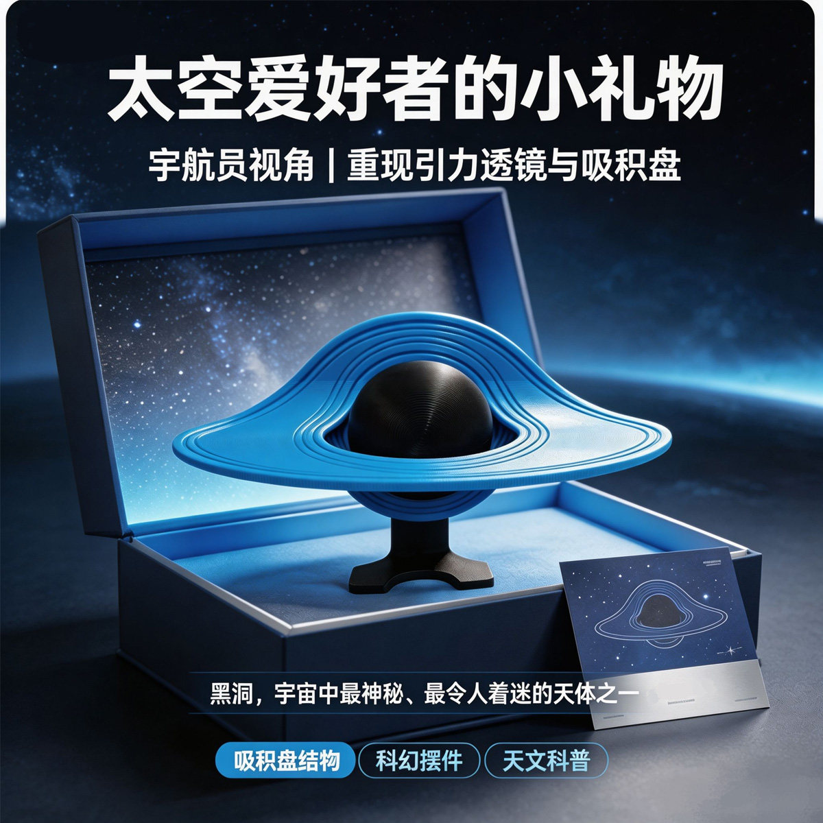宇航员视角太空星球模型摆件3D打印科幻玩具吸积盘天文科普