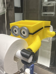 3D打印小黄人卫生间厕所免打孔牙刷杯毛巾儿童置物卷纸架礼品