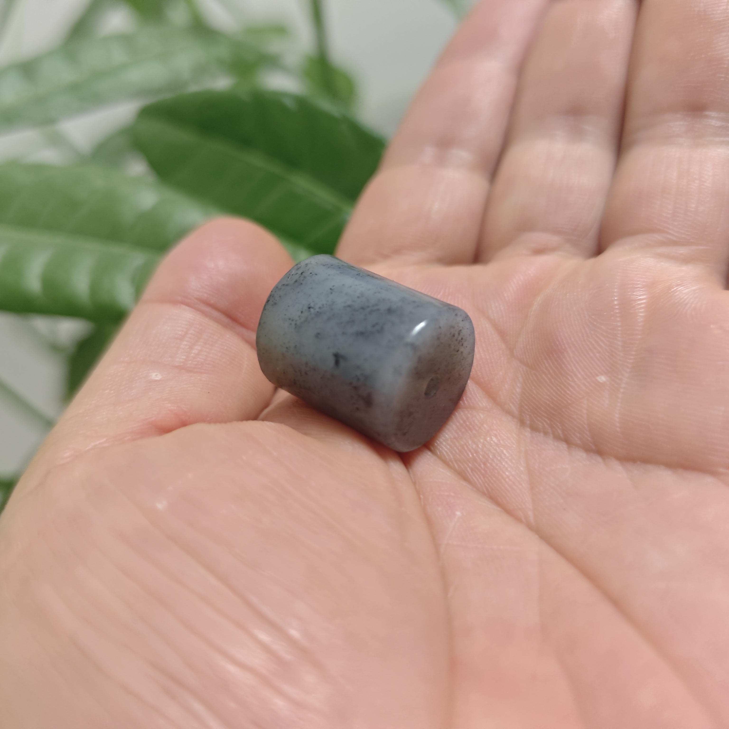 天然青花籽料和田玉路路通手串配珠挂珠项链配珠把件顶珠正品放漏