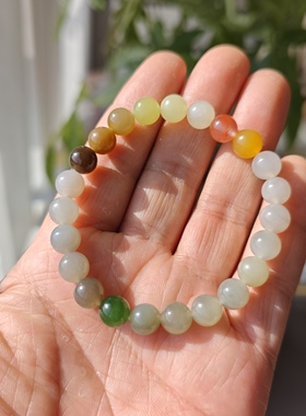 19年老店天然和田玉多宝手链碧玉黄玉糖玉白玉男女款卡8一物一图