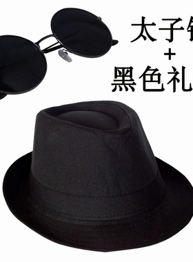 上海滩礼帽中老年复古老爸礼物中年西服布爵士帽斧头帮帽子眼镜