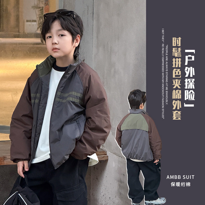 户外风加水夹克拼色保暖杜邦棉服