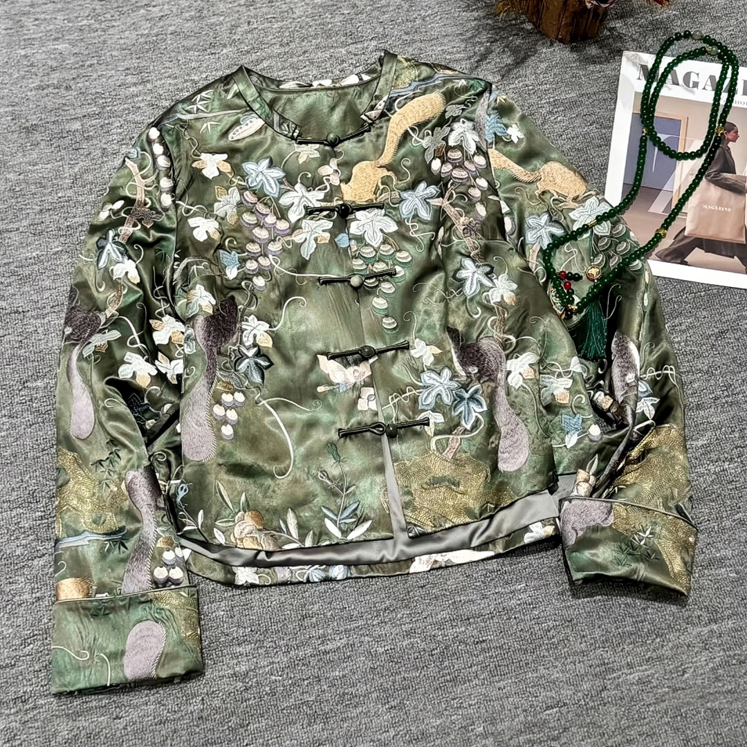 【秋实丰登2.0】新中式国风重工刺绣重磅扎染醋酸高级感外套上衣