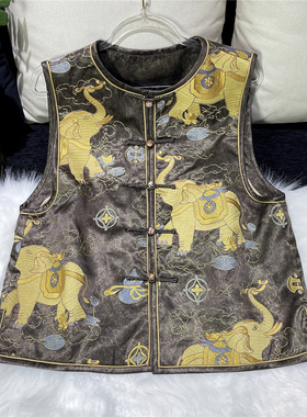 【吉象献瑞2.0】新中式国风重工织金刺绣重磅醋酸高级感马甲上衣