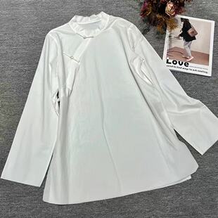 【书香门第】新中式国风斜襟盘扣白衬衫衬衣高级感老钱风外套上衣