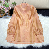 国风真丝异色罗高级感变光桑蚕丝宽松衬衫 新中式 上衣 幻彩打底