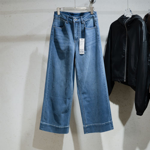 MM麦家商场同款牛仔裤女26春季新品弹力水洗直筒裤显瘦5H2850341D