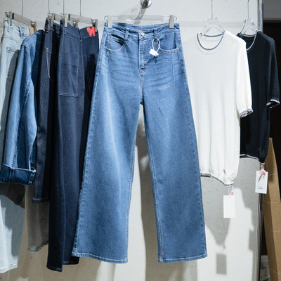 bo家商场同款牛仔裤女春季新品直筒裤遮肉显瘦长裤BDT1KD1166