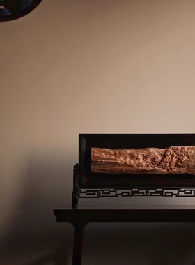 印度老山檀香木雕生肖龙插屏摆件