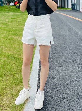 SG圣格瑞拉品牌牛仔短裤S314K2010女士水洗高腰常规短裤浅色