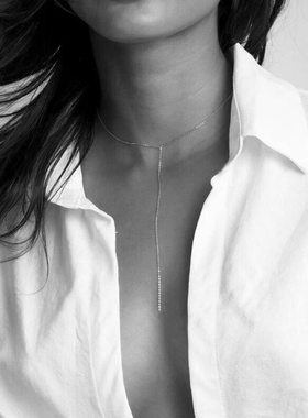 银色流苏链项链女款2026新款颈链轻奢小众精致高级感简约风锁骨链