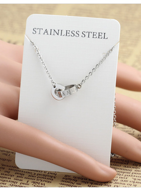 极简风大小双环项链女韩系精致百搭爆闪高级感极细锁骨链不掉色潮