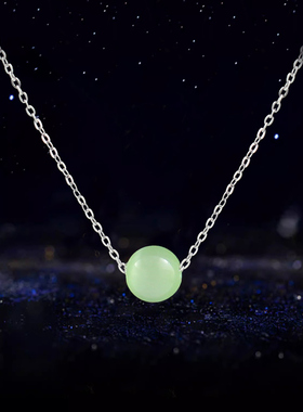 简碧绿珠猫眼石吊坠项链女轻奢气质简约高级感锁骨链百搭颈链配饰