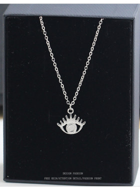 小红书神秘日冕之眼眼睛项链女小众轻奢满钻冷淡风ins锁骨链女生