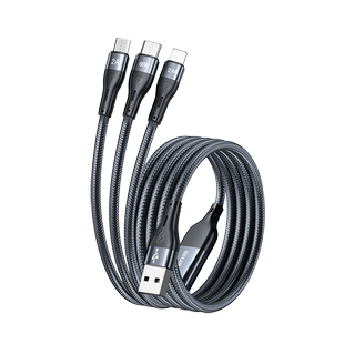 品胜充电器快充三合一充电线一拖三数据线多头充电头套装适用华为苹果手机usb通用车载66W插头安卓多功能三头