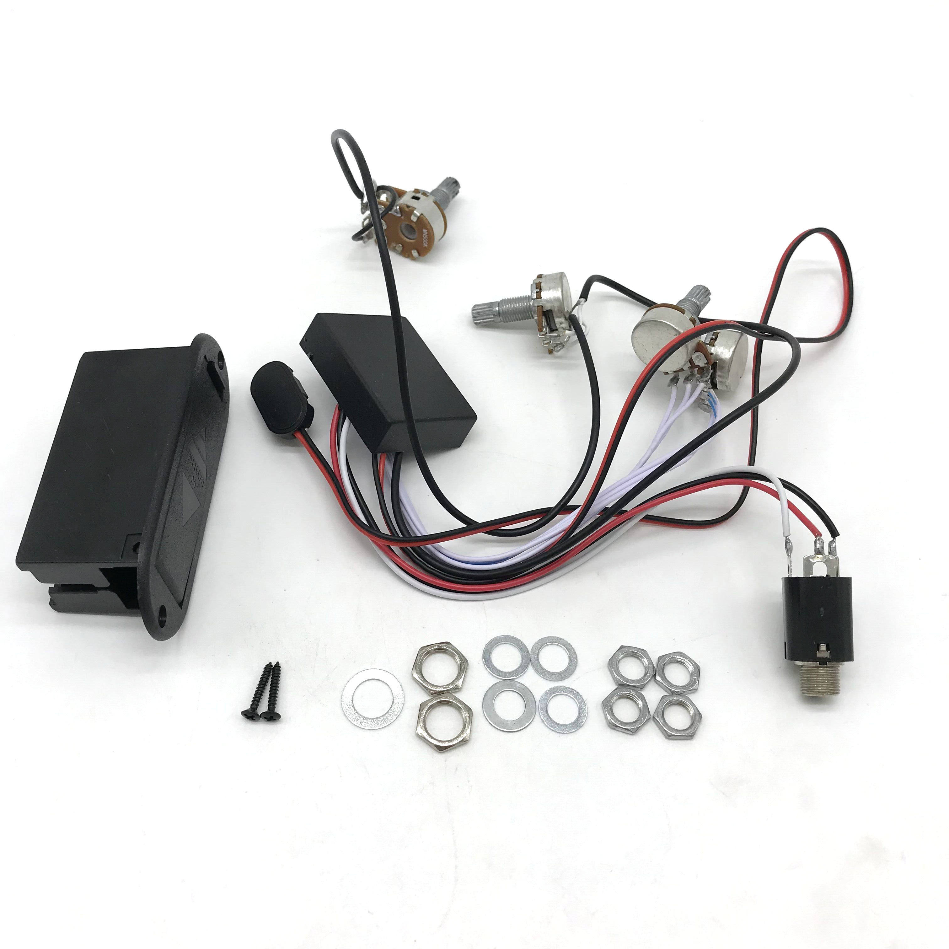 2段电吉他贝斯主动拾音器 9V电池盒全套